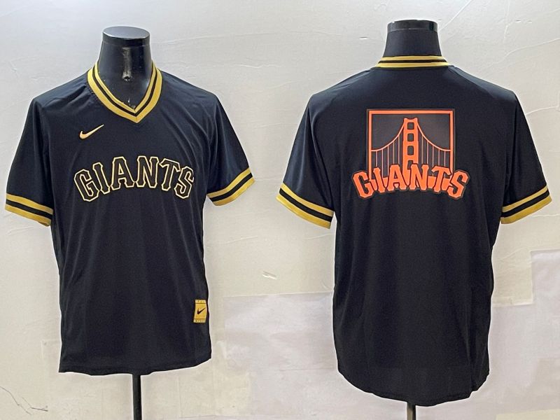 Men San Francisco Giants Blank Black Gold Game 2025 Nike MLB Jersey style 1->boston red sox->MLB Jersey
